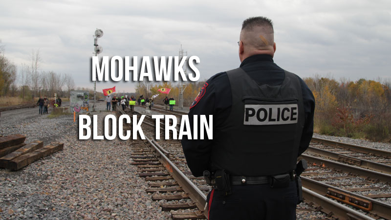 Kahnawake Mohawks Block Train Tracks